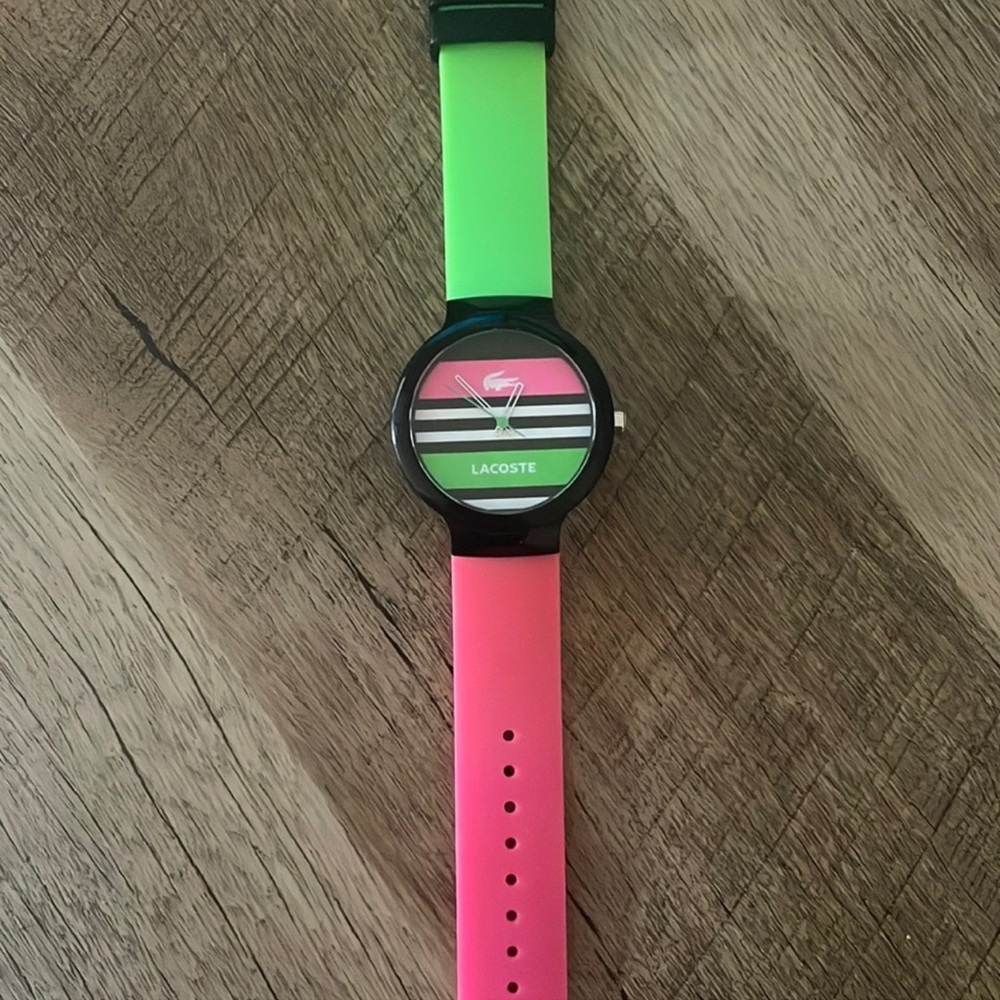 Lacoste Goa Watch 
green pink & black